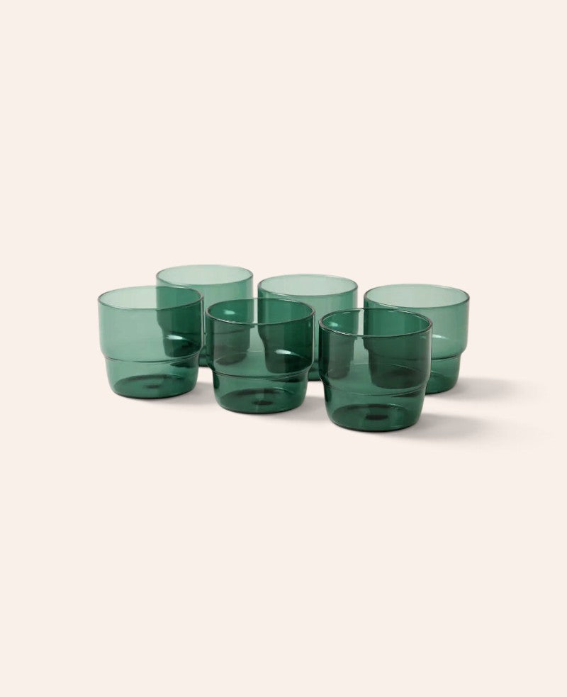 6er Set Trinkgläser "Mira", türkis, Ø 8 cm, 270 ml