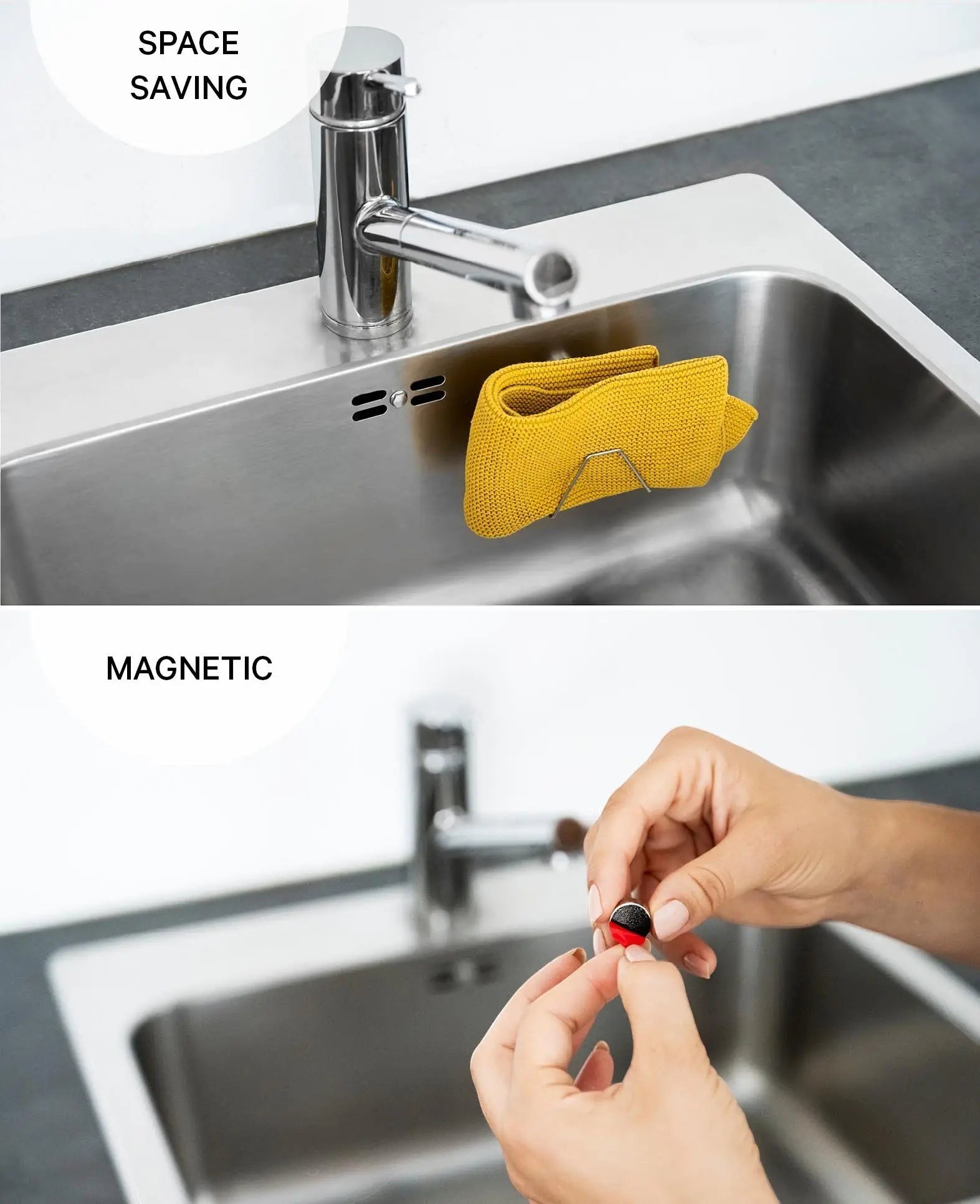 Magnetischer Schwammhalter für Spülbecken aus Edelstahl