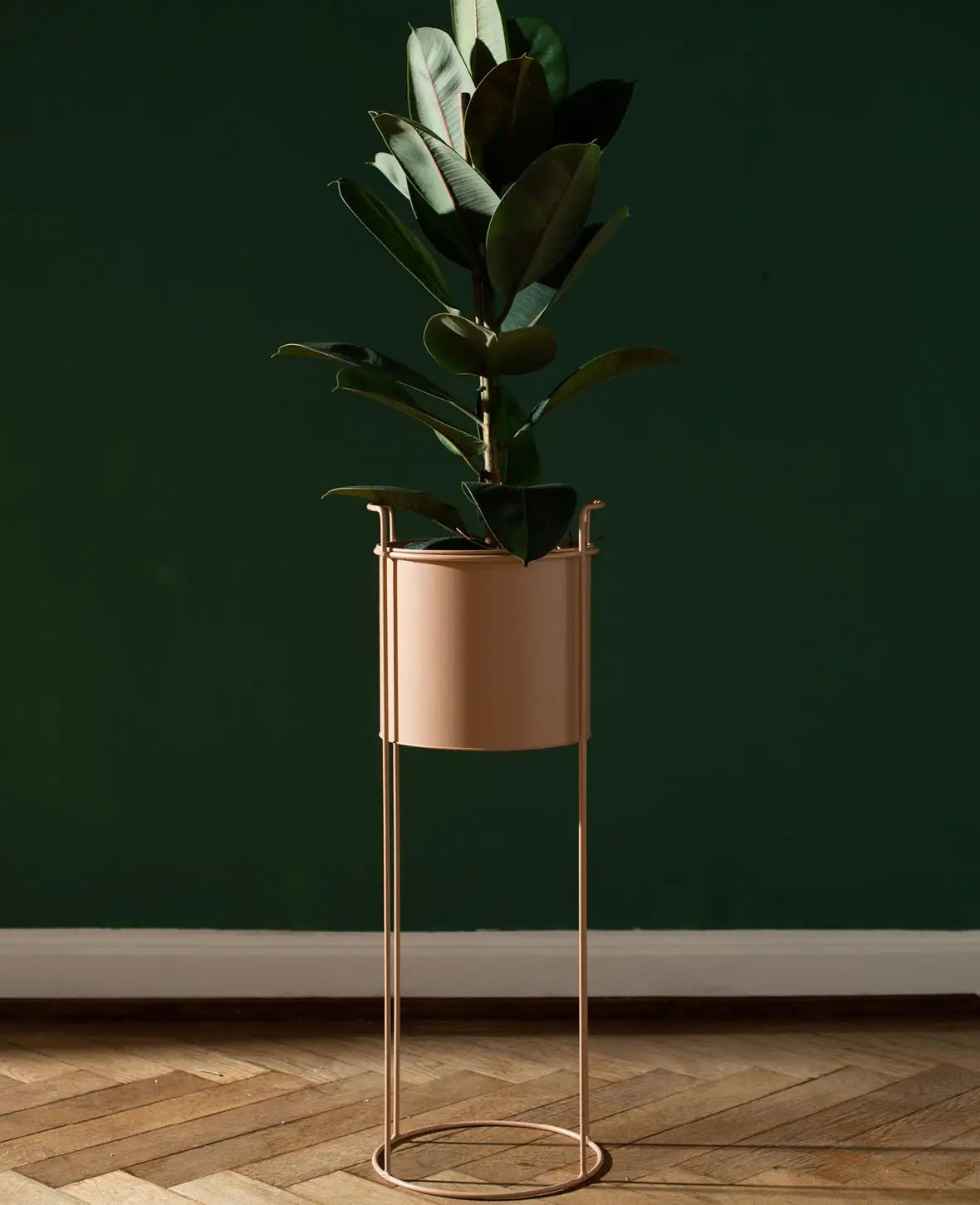 Nudefarbener Stehtopf / Blumentopf mit Beinen, altrosa, 76 cm
