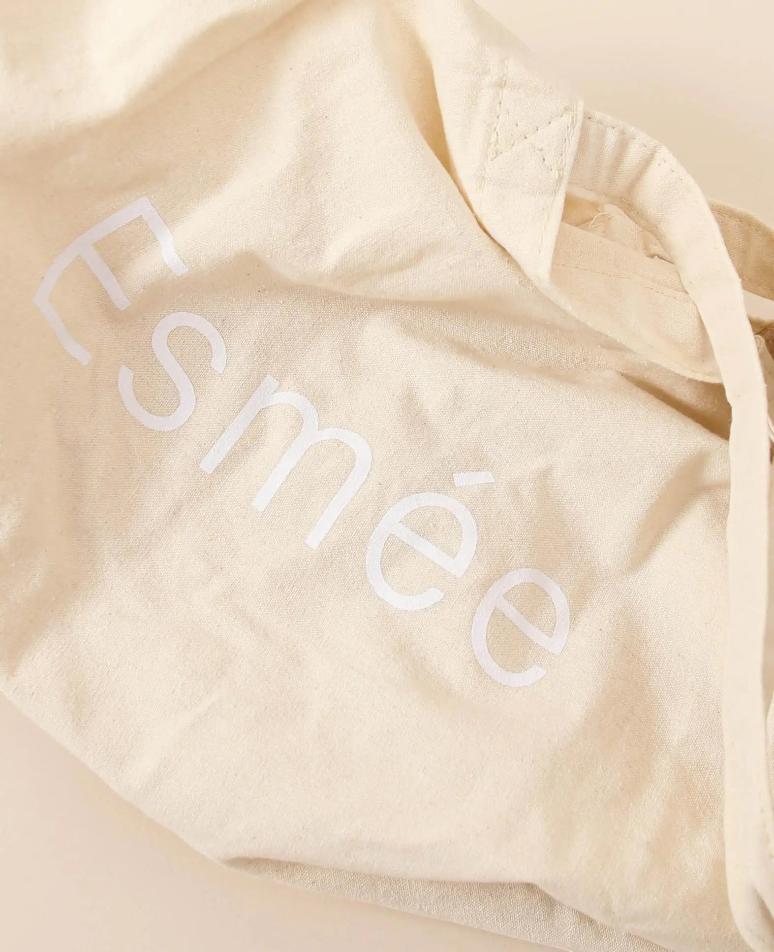 XL Totebag / extra grosse Jutetasche mit weissem Print "Esmée", B 45 x H 42 cm x 11 cm