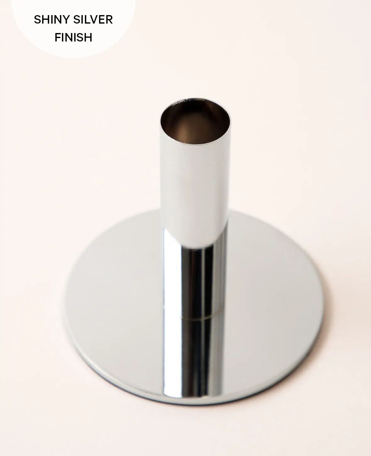 Kerzenständer für Stabkerzen in Silber, H 9.5 cm x Ø 10 cm