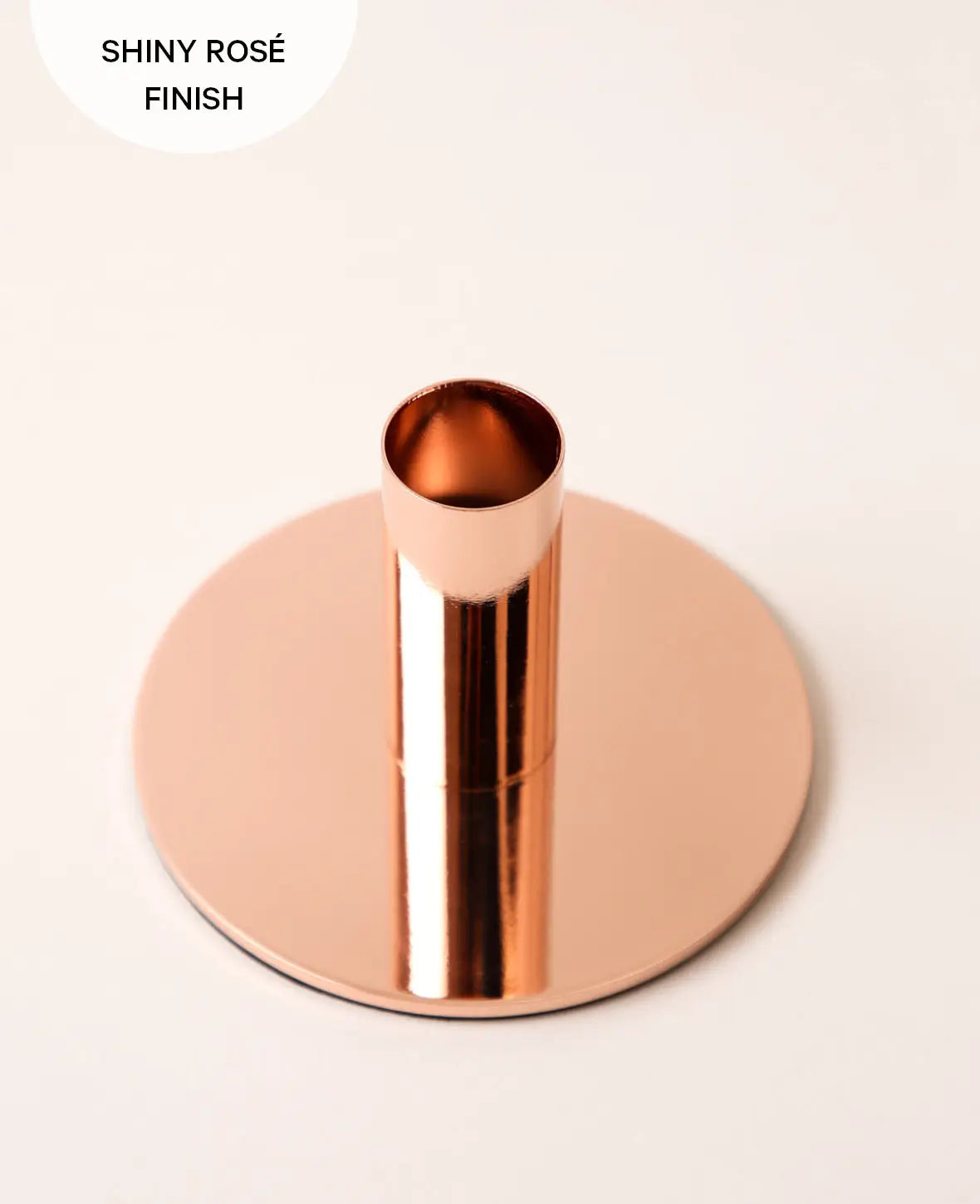 Kerzenständer für Stabkerzen in Rosé, H 6.5 cm x Ø 10 cm