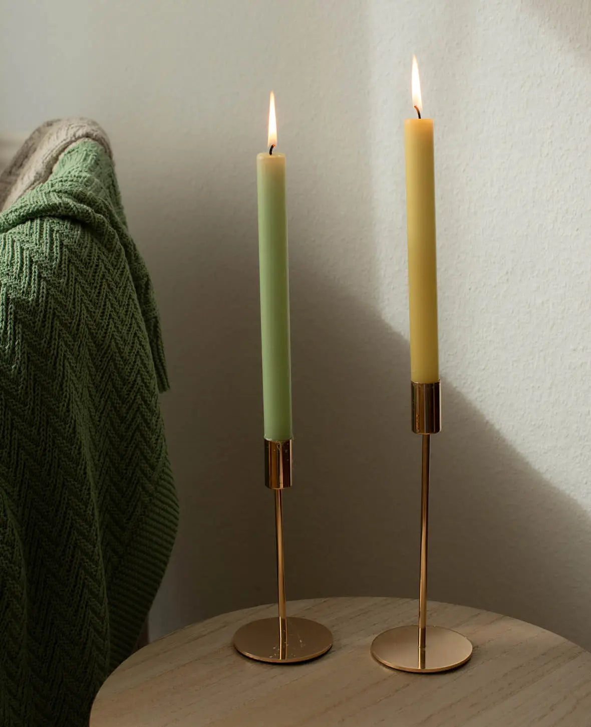 Kerzenständer für Stabkerzen in Gold, 28 cm