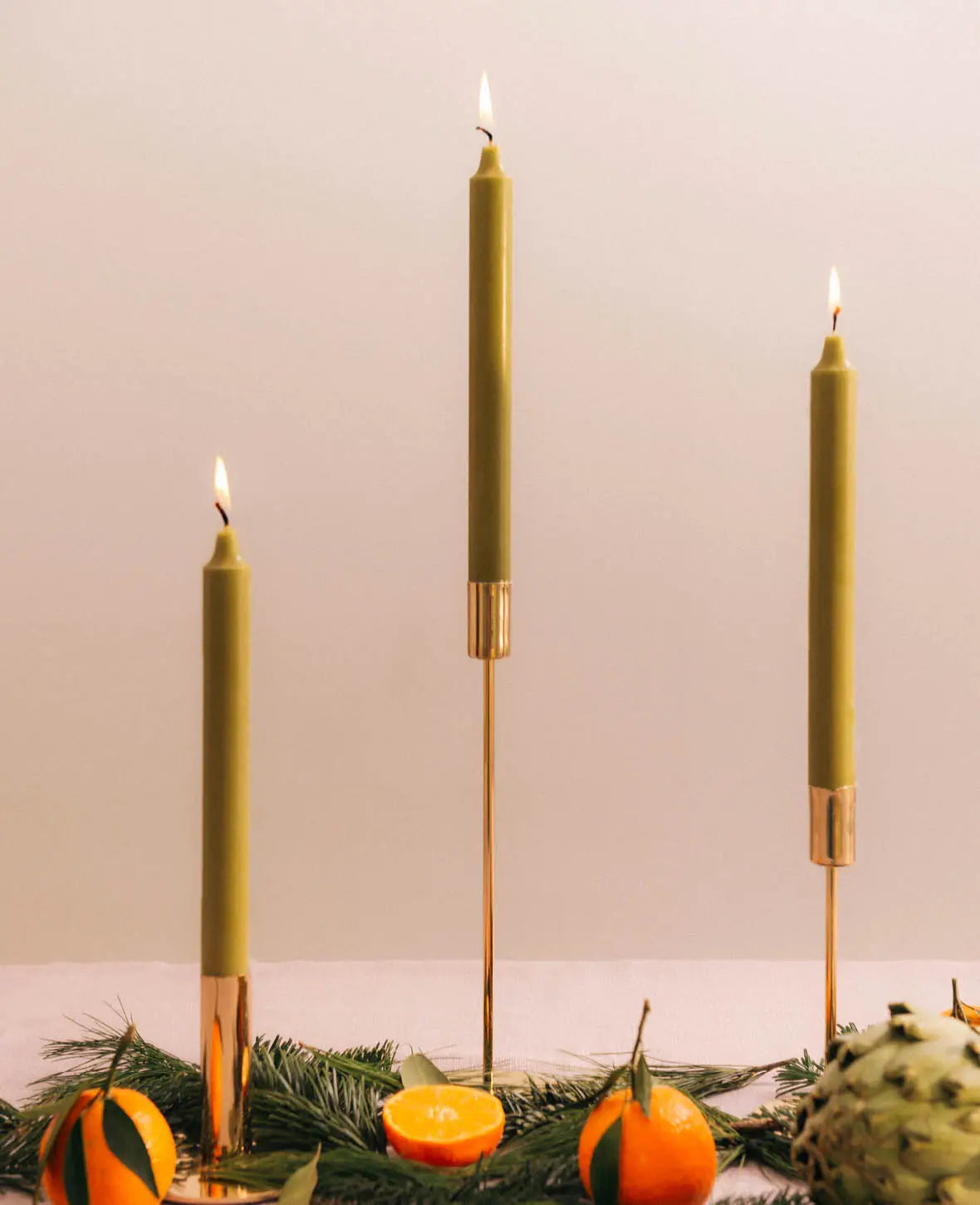 Kerzenständer für Stabkerzen in Gold, 28 cm