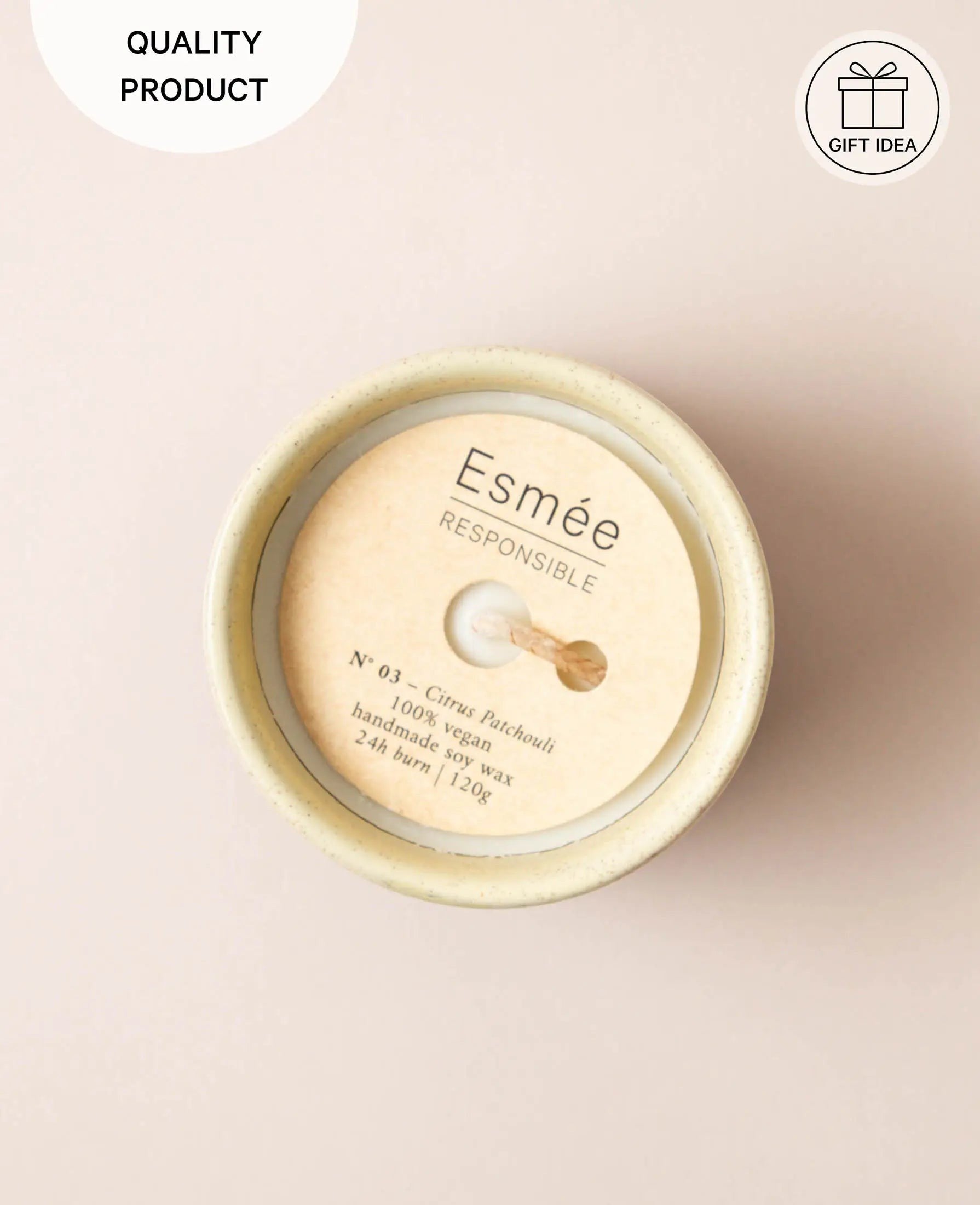 Duftkerze "Citrus Patchouli" aus Sojawachs, 100% vegan