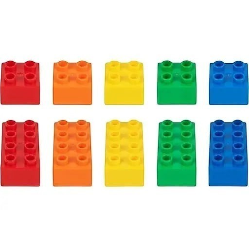 Kunstoff Bausteine Kinder Klemmbausteine Bauklötze, Assortiert, 50 Stk.