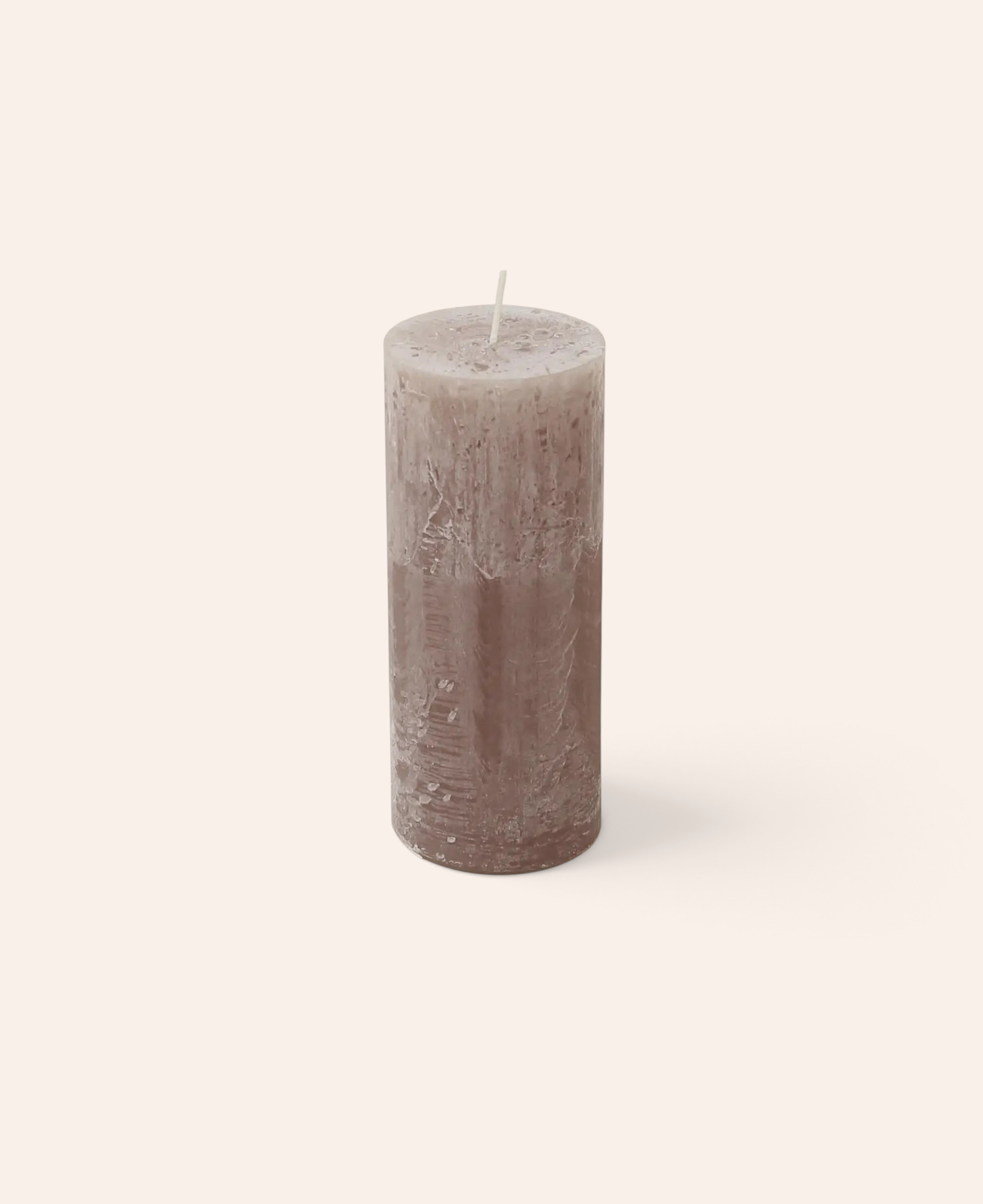 Rustic Kerze / Zylinderkerze in Grau, Ø 7 x Höhe 17 cm