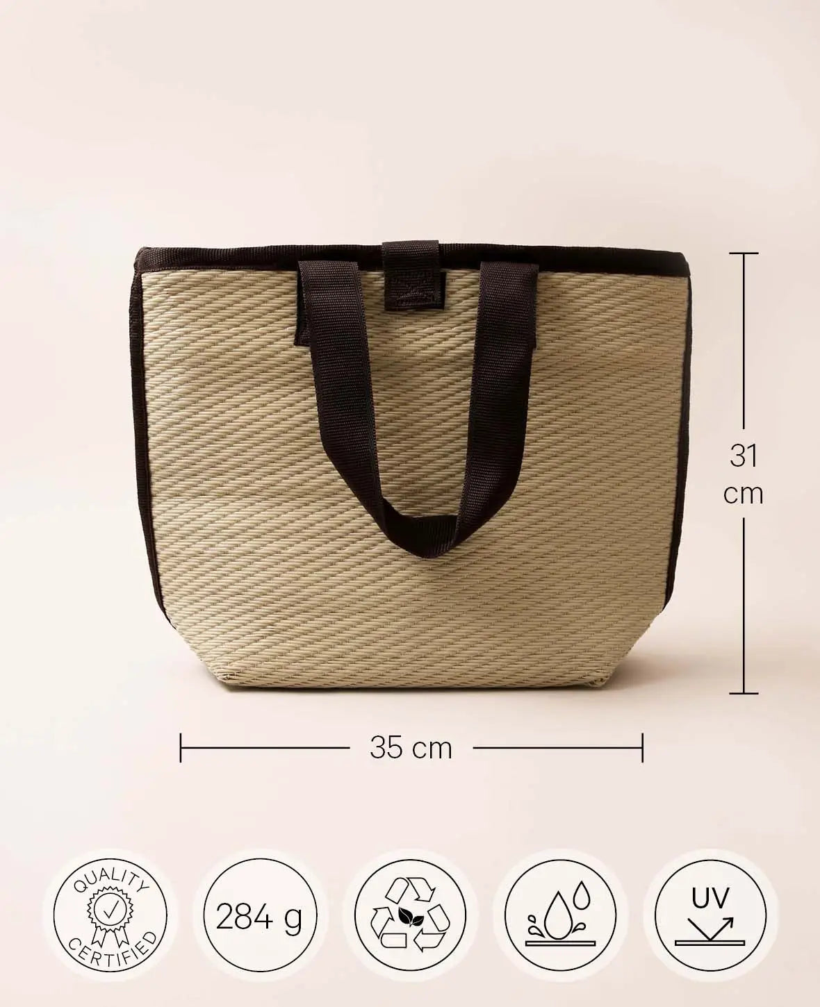 Noya Beach Bag / Strandtasche aus recyceltem PET, hellbraun