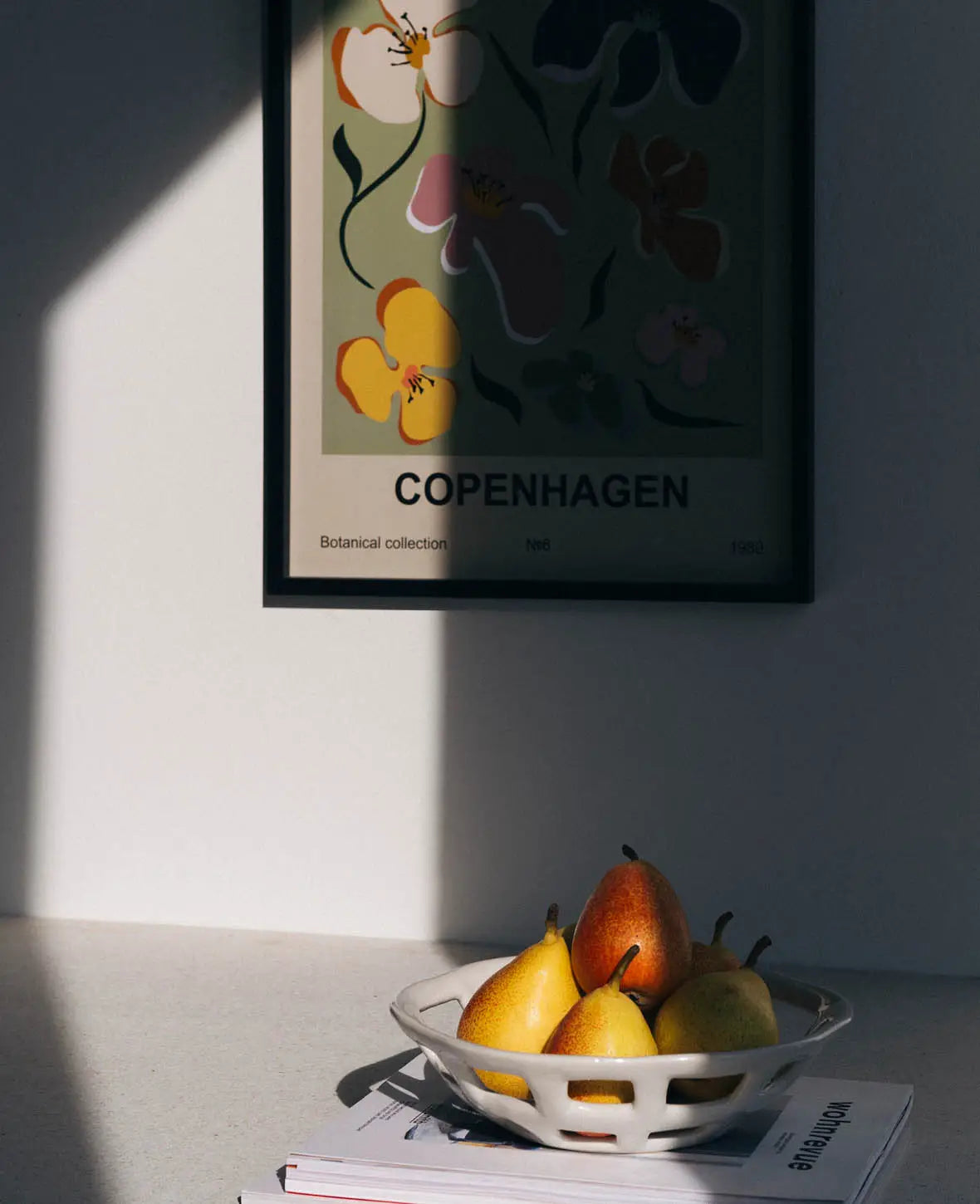 Gerahmtes Poster / Bild / Print mit Illustration "Flowermarket Copenhagen"