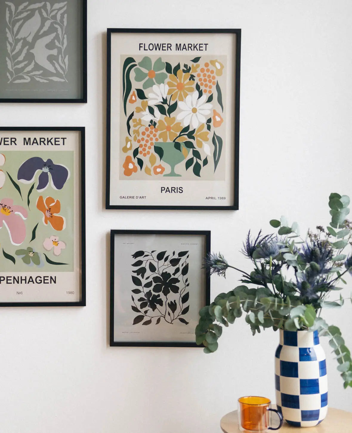 Gerahmtes Poster / Bild / Print mit Illustration "Flowermarket Paris"