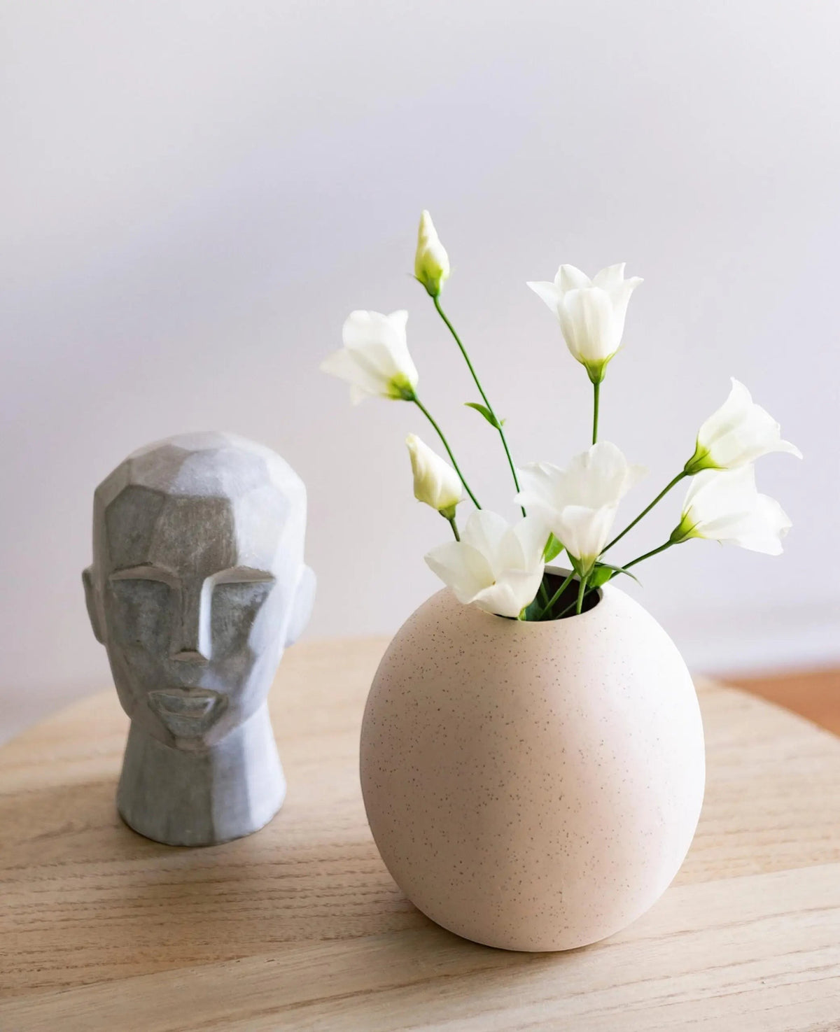 Kopf aus Beton zur Dekoration für den Garten, Sideboard oder Büchergestell, 9.5 x 9 x 15 cm
