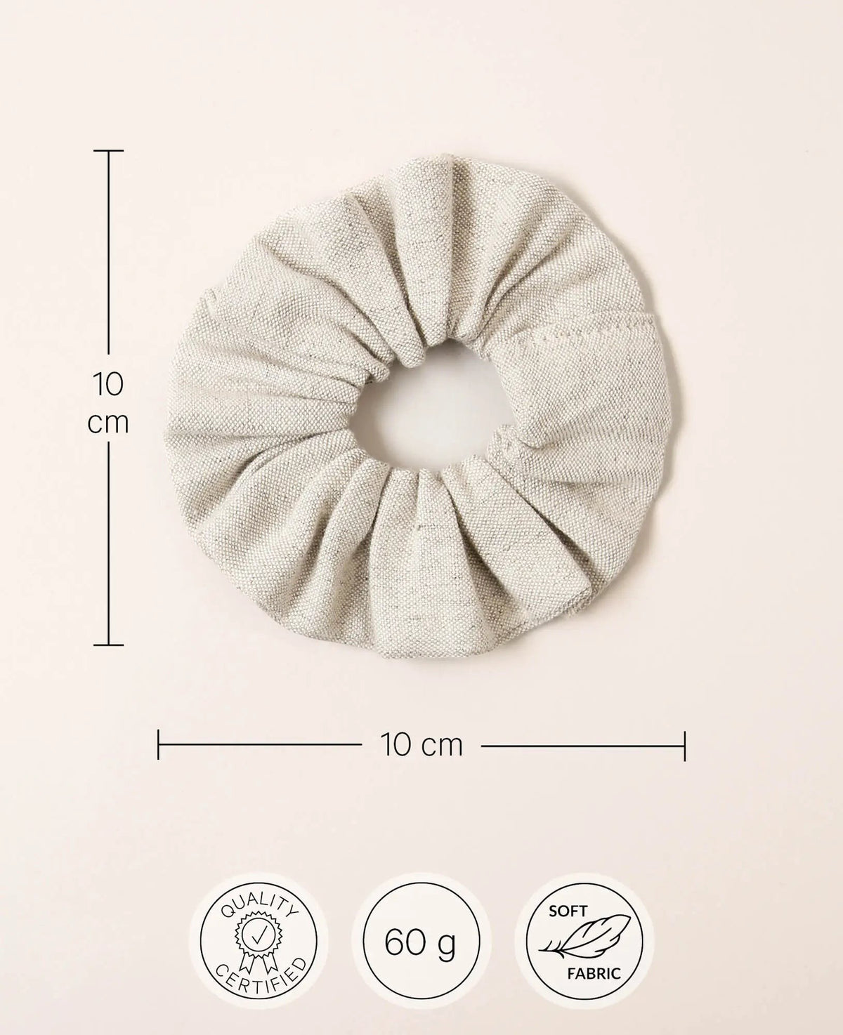 Noya Scrunchie Set, Haargummi aus Stoff, Gestreift & Beige