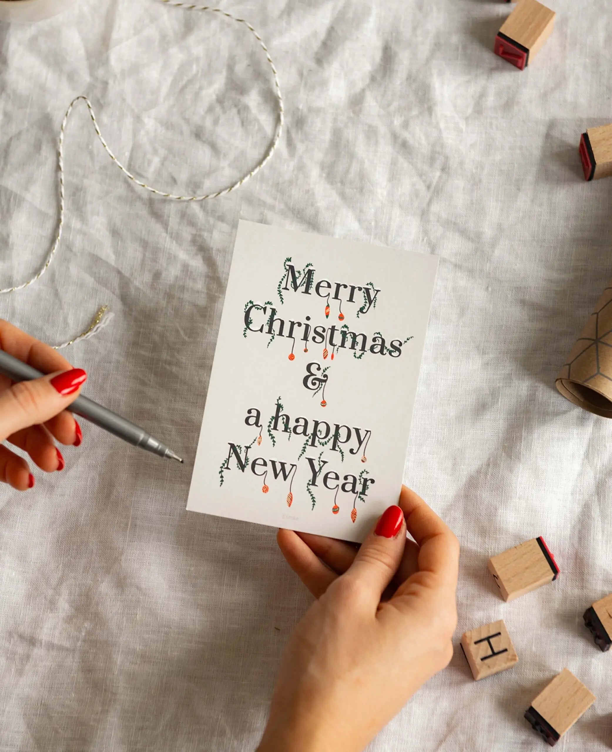 Weihnachtskarte / Postkarte im A6 Format, Snowy Font