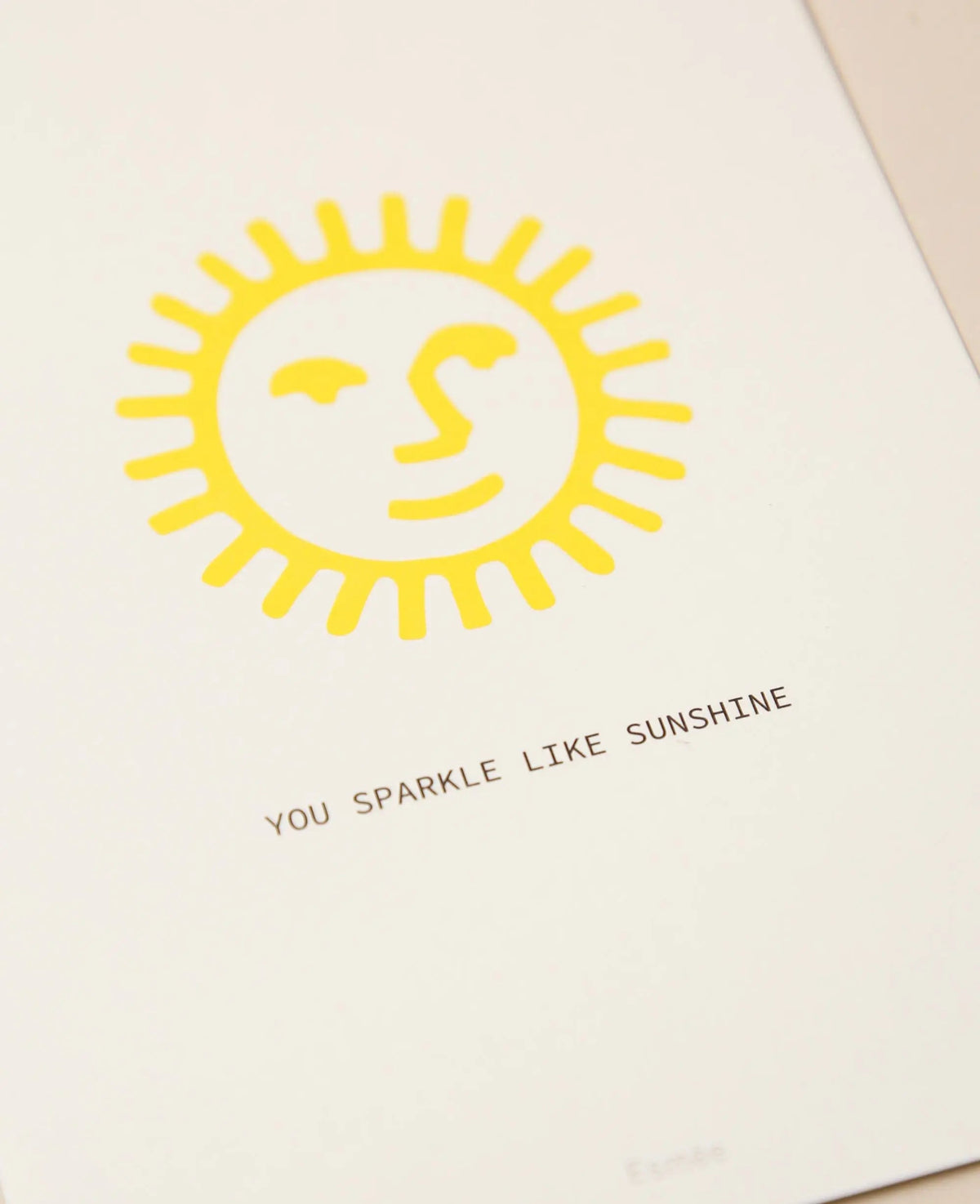 Grusskarte / Postkarte Hochformat "You sparkle like sunshine", 10.5 x 14.8 cm, weisses Naturpapier mit farbigem Print