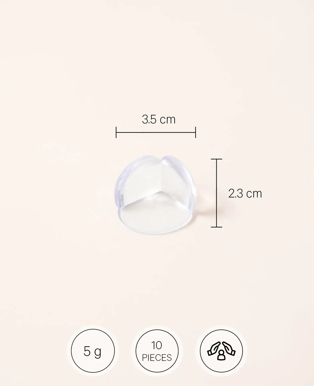 Kantenschutz / Kindersicherung für Tische, Transparent, Rund, 10 Stk.
