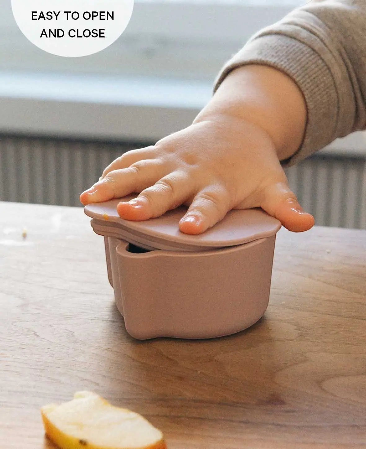 Kinder Lunchbox Set / Snackbox / Aufbewahrungsdosen in Wolken und Bärenform, aus Silikon in Rosa / Beige