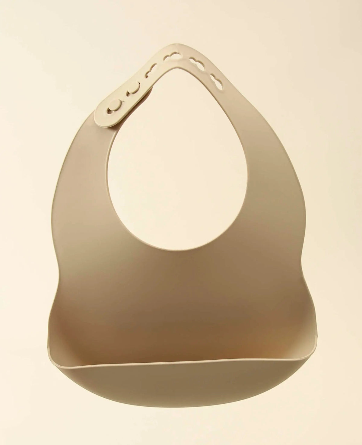 2er Pack Lätzchen aus Silikon mit Auffangschale, grössenverstellbar, grau und beige, Ø 11 cm
