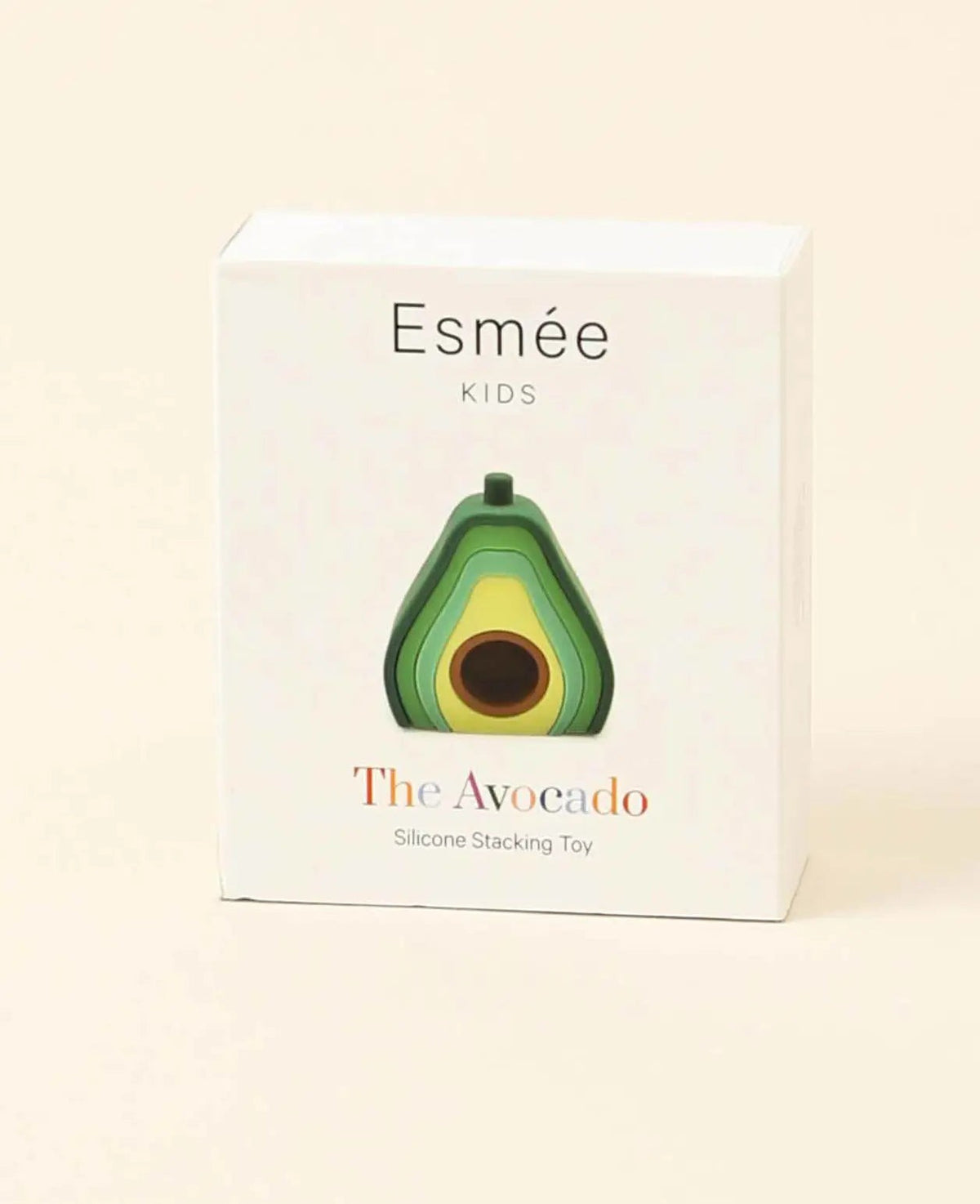 Steckspielzeug Avocado, 5-teilig, aus Silikon, ab 6 Monaten, H 10 cm