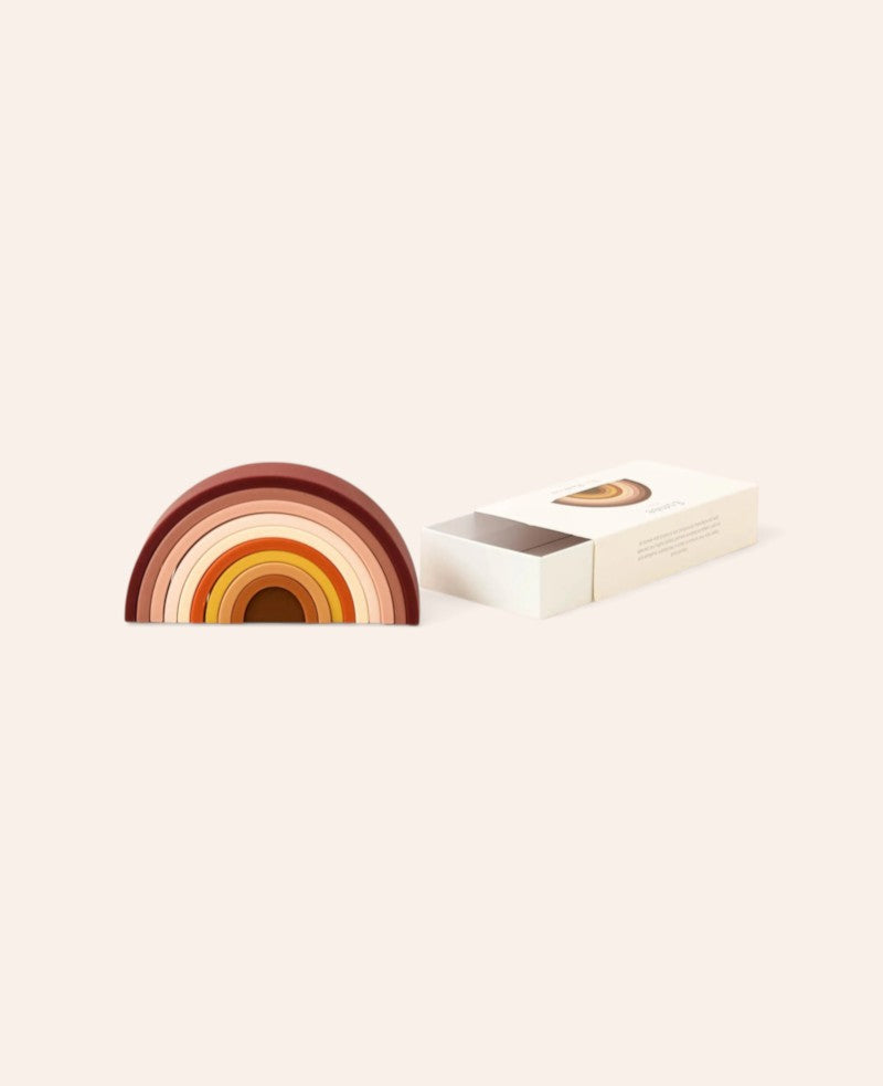 Steckspielzeug Regenbogen, 10-teilig, aus Silikon, ab 6 Monaten, H 7.5 cm