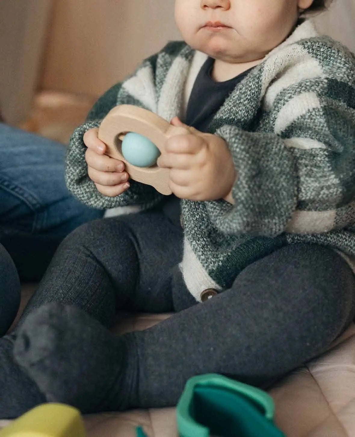 Bär Beissring aus Buchenholz und Silikon für Kinder ab 3 Monate