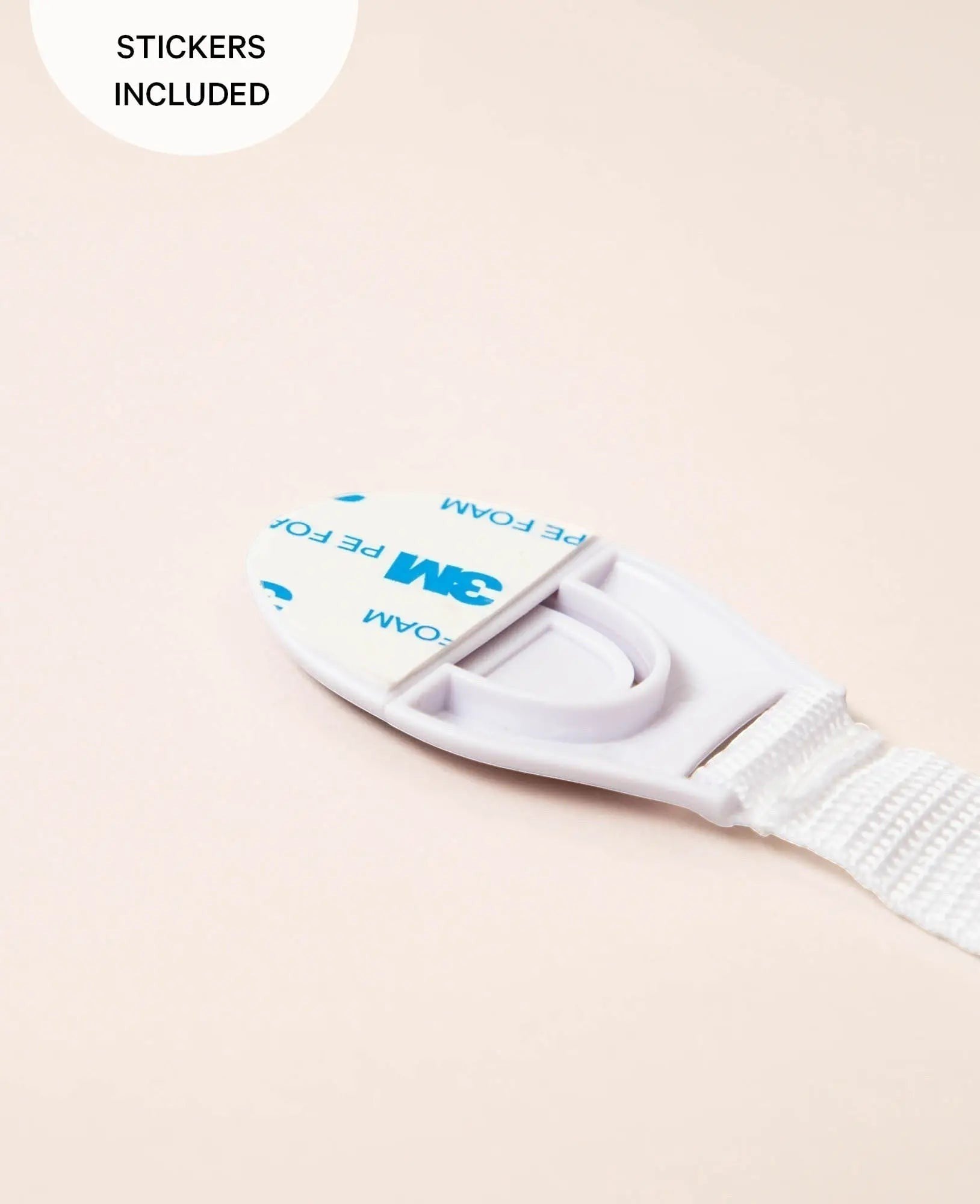10 Stück Kindersicherungen / Schranksicherungen für Schränke und Schubladen, mit flexiblem Nylon Band, Weiss