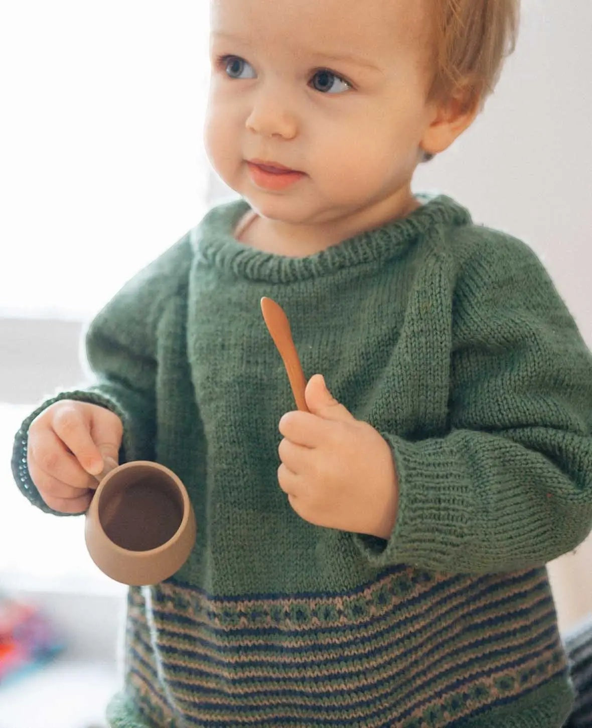 Kindertee Set für Kinder, aus Silikon in Sienna/Beige, mit Tassen, Kessel und Zuckerdose