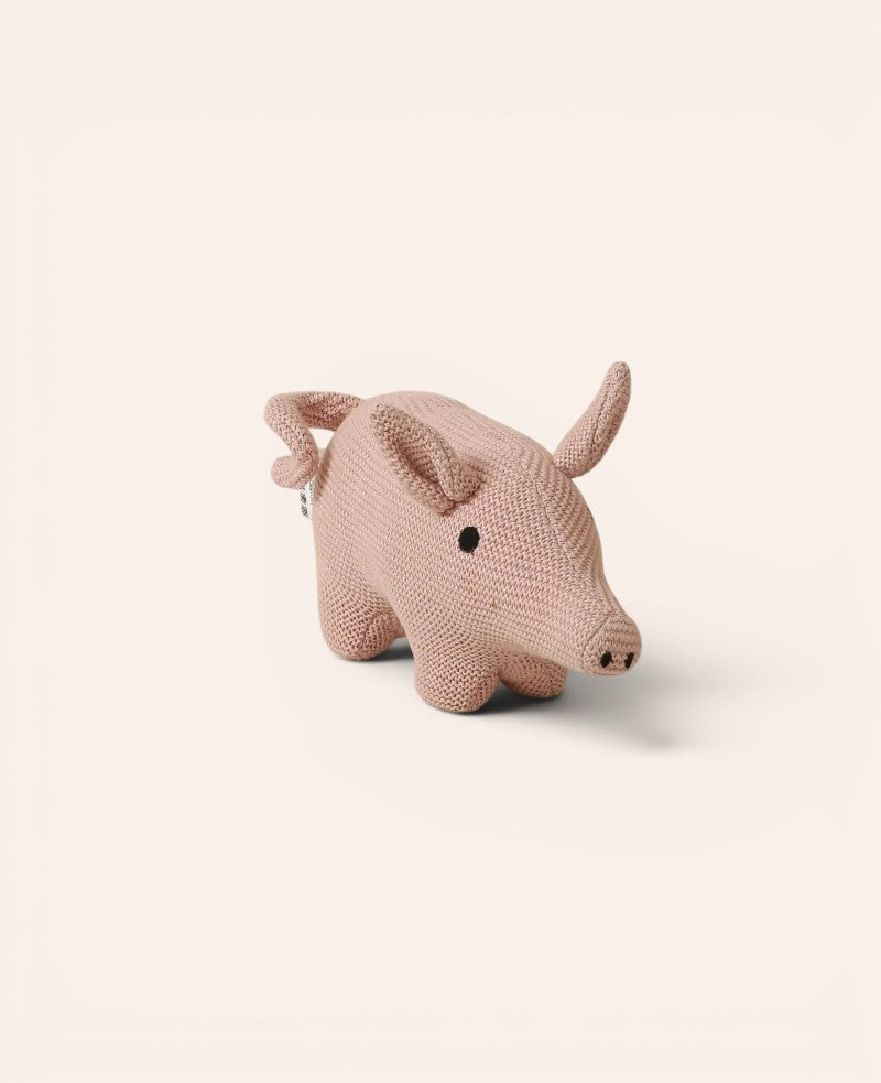 Stofftier Ferkel aus gestrickter Baumwolle