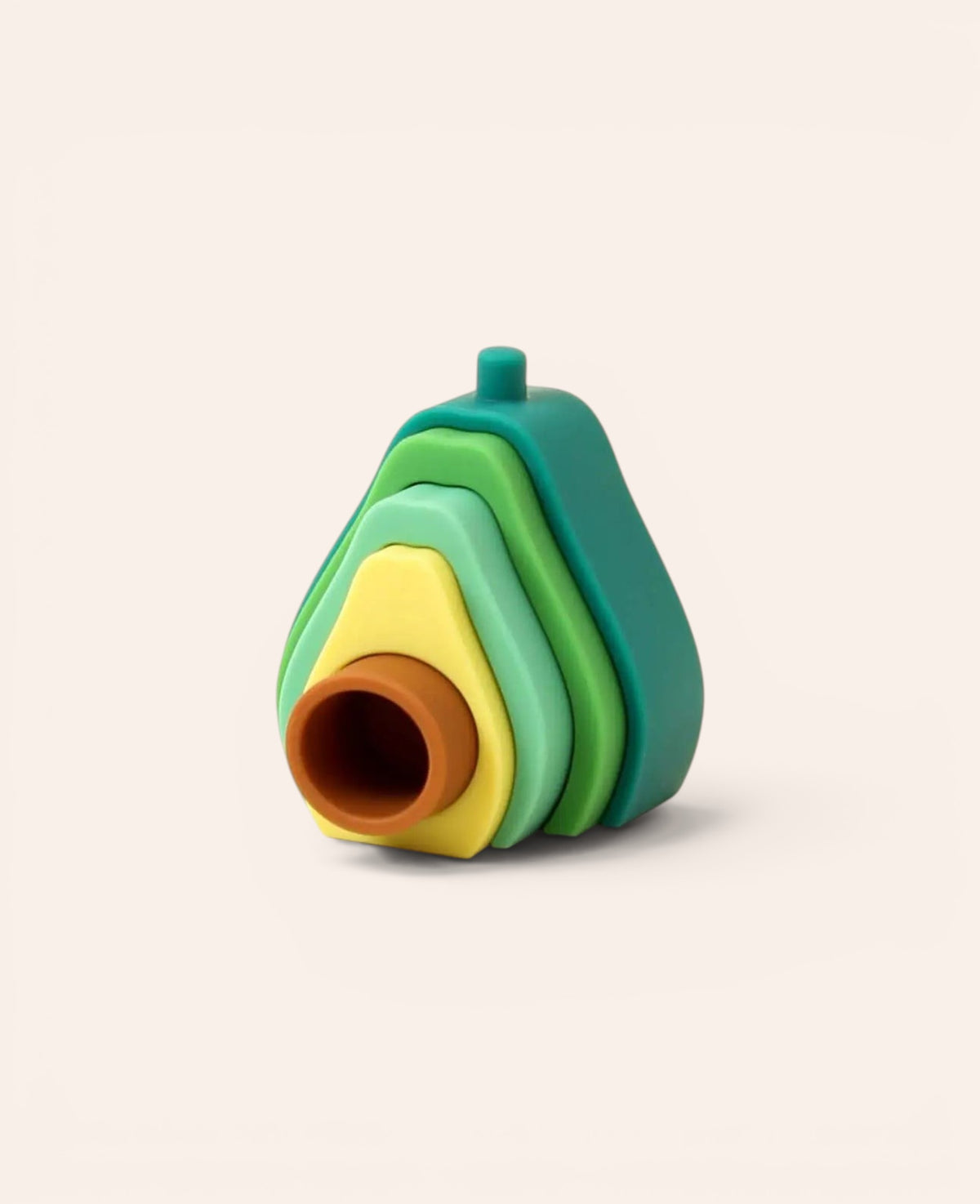 Steckspielzeug Avocado, 5-teilig, aus Silikon, ab 6 Monaten, H 10 cm