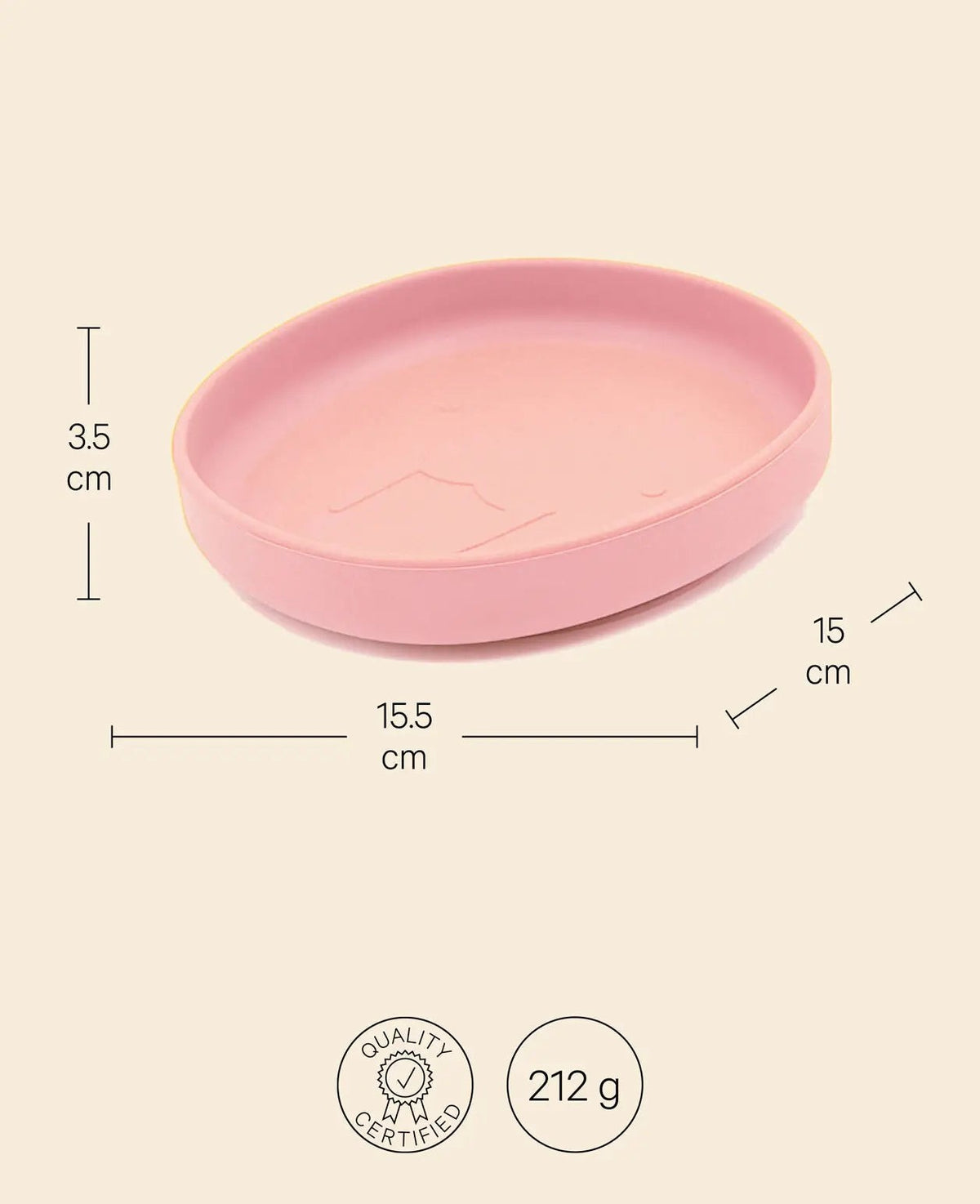 Kinder Monster / Walross Teller aus Silikon in rosa mit Saugnapf, Ø 17 cm