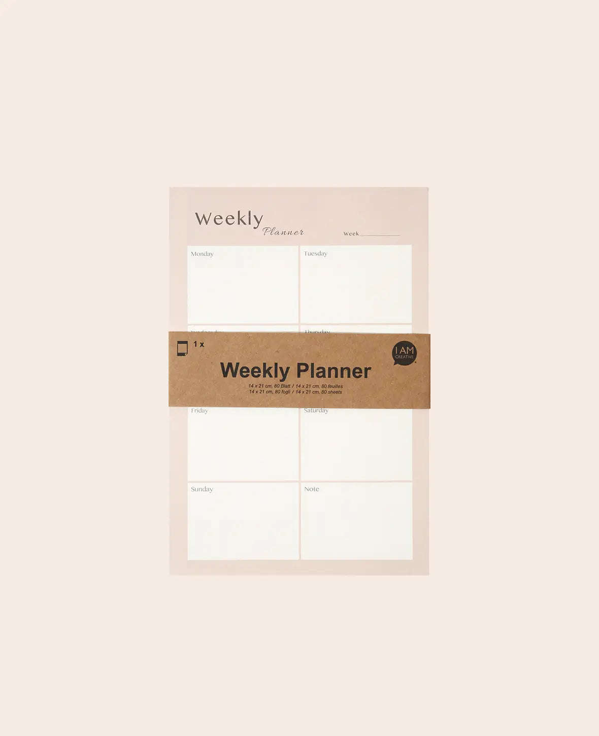 Weekly Planner, Rosa, 14 x 21 cm, 80 Blatt
