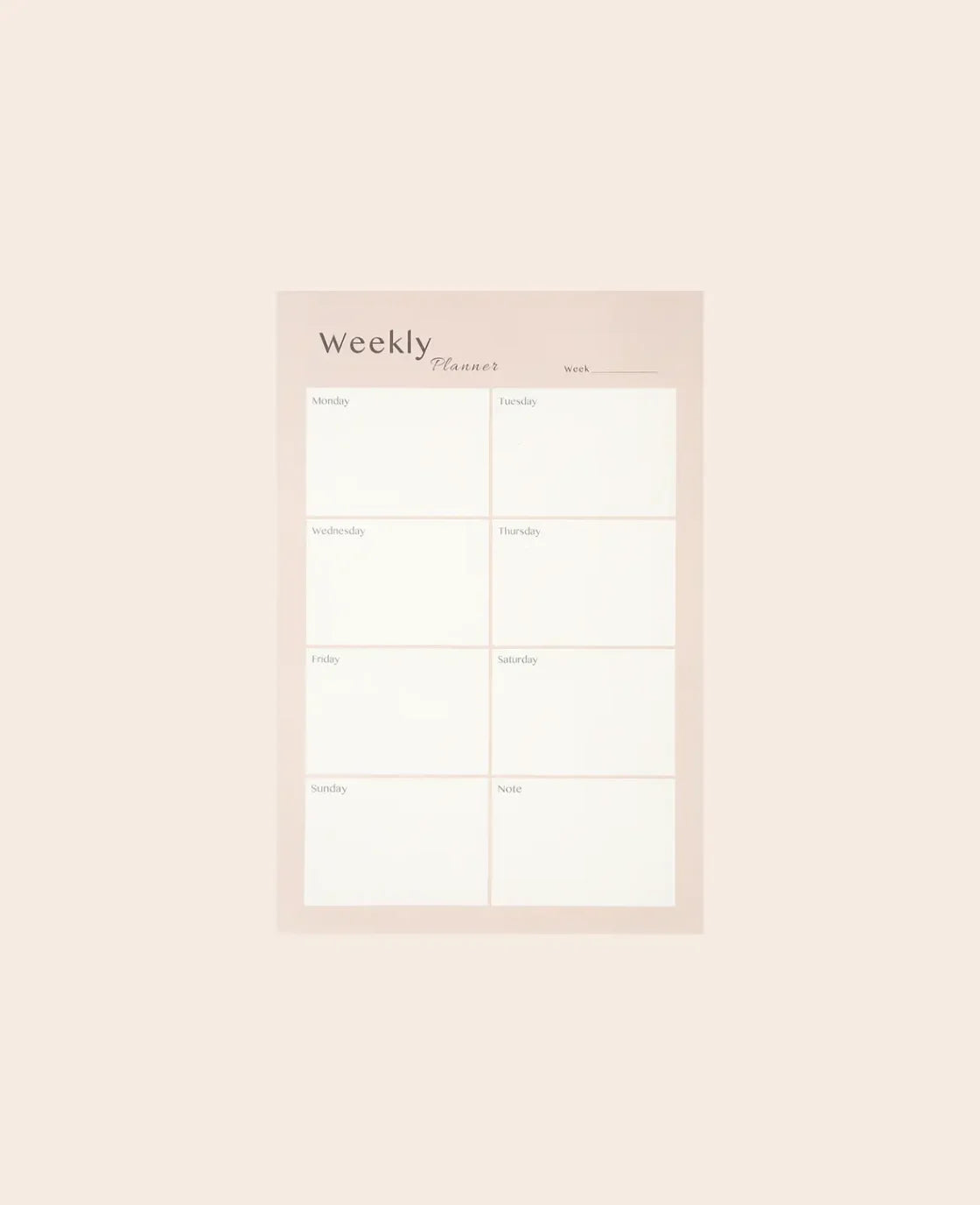Weekly Planner, Rosa, 14 x 21 cm, 80 Blatt