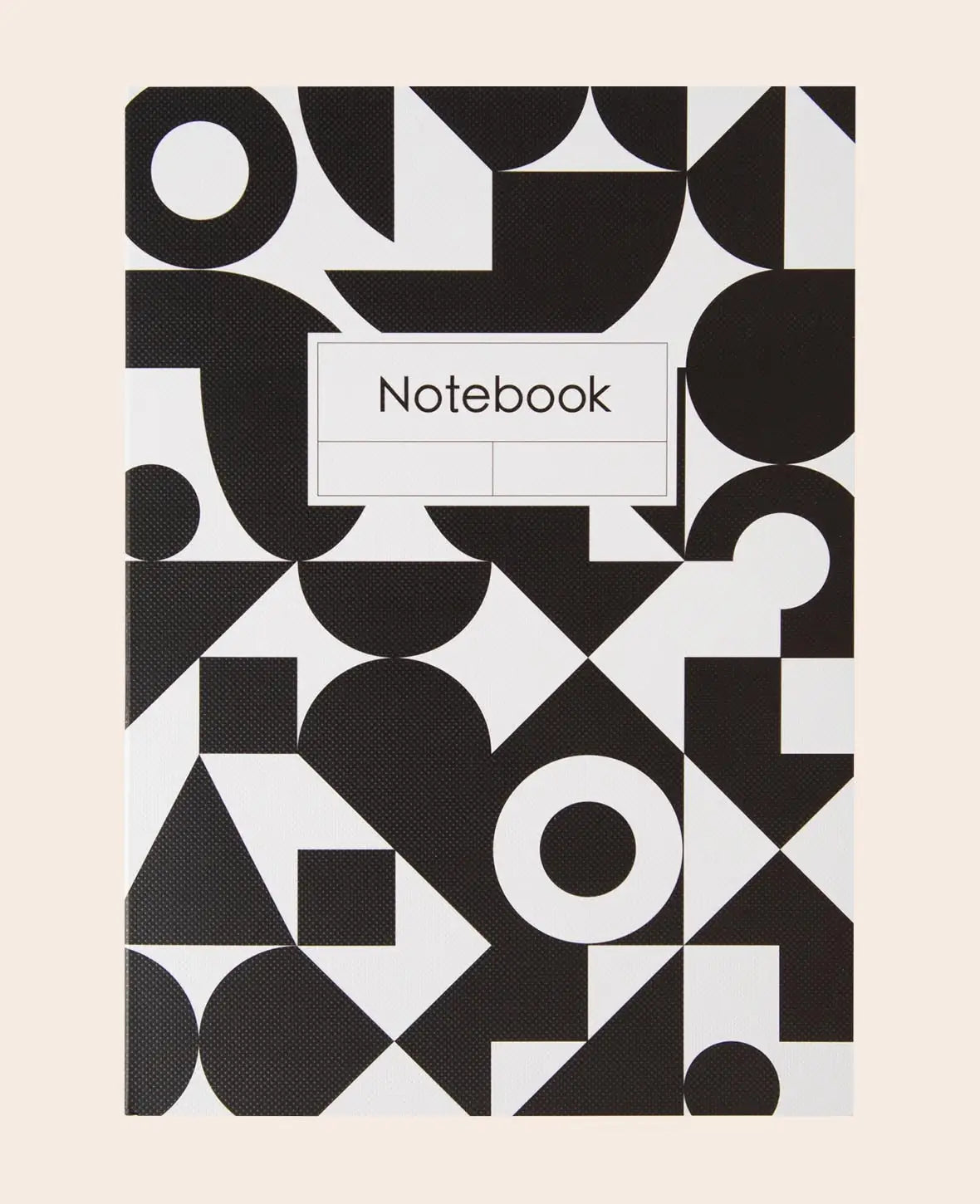 Notebook, A5, Notizheft mit karierten Blättern in grafischen Design, schwarz/weiss, 80 g, 148 x 210 mm, 80 Blatt