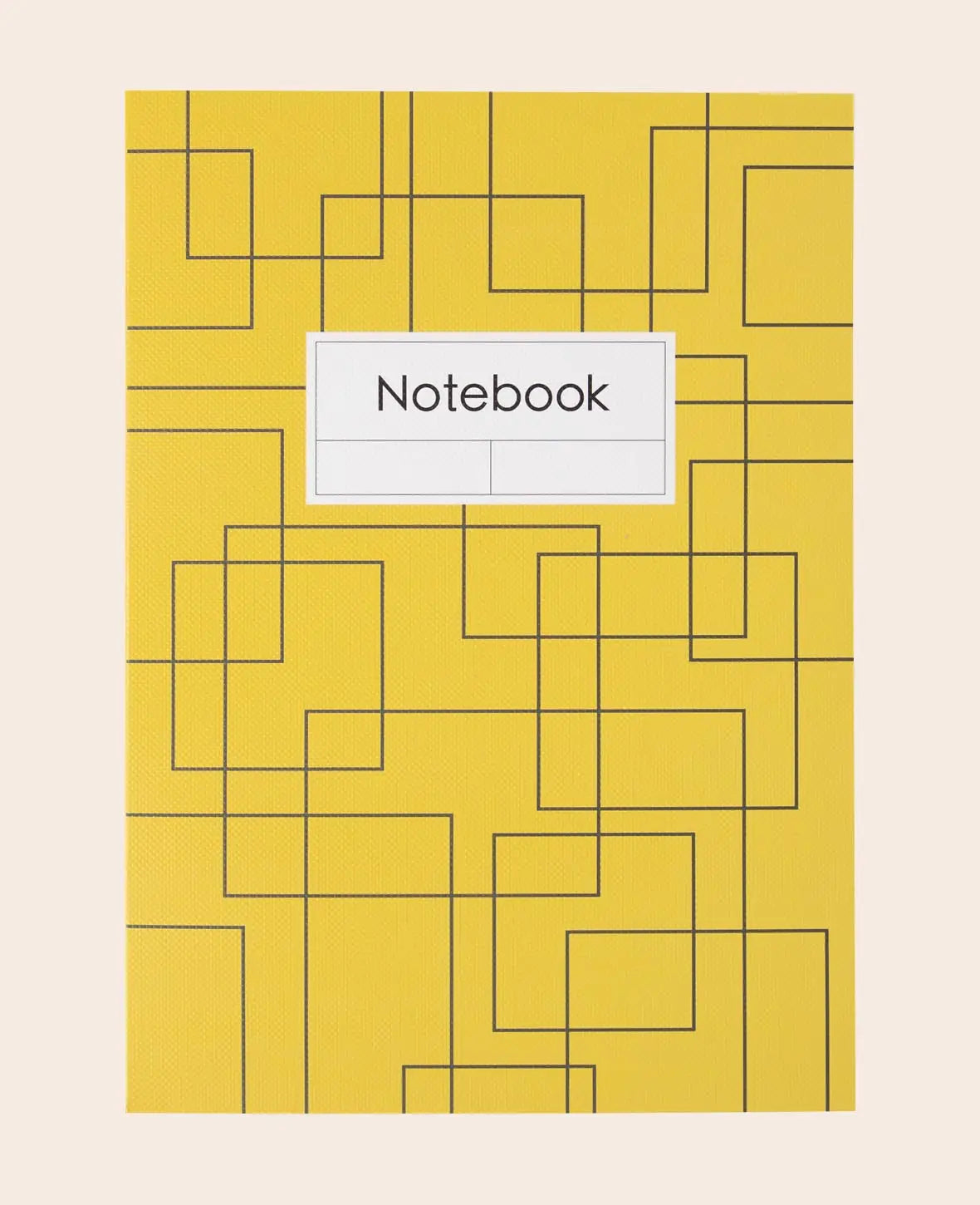 Notebook, A5, Notizheft mit karierten Blättern in grafischen Design, gelb, 80 g, 148 x 210 mm, 80 Blatt
