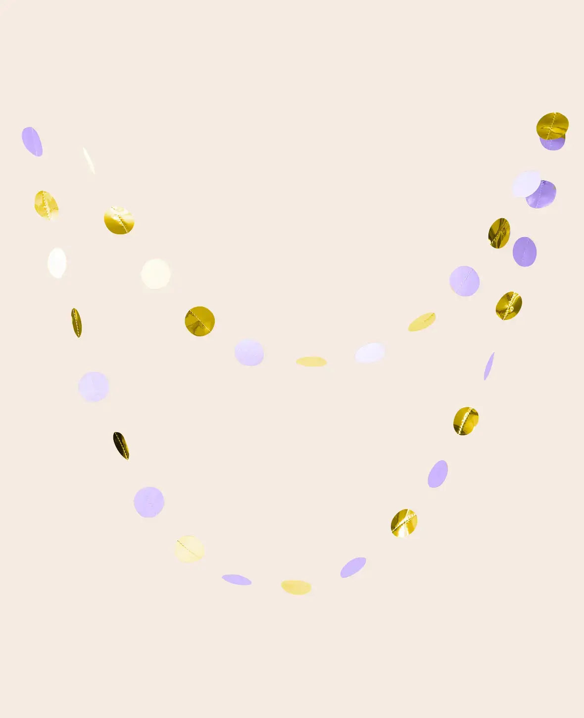 Girlande mit Punkten, Lavendel/Gold