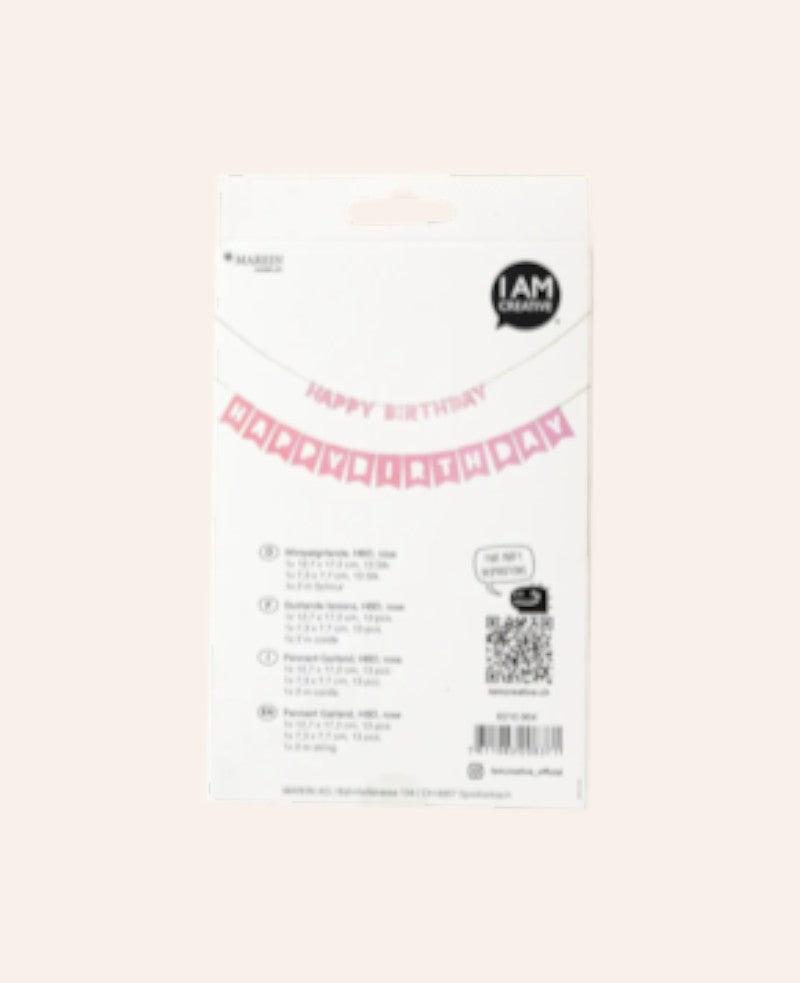 Girlande Birthday, Rosa, 230 cm, 2 Stk.