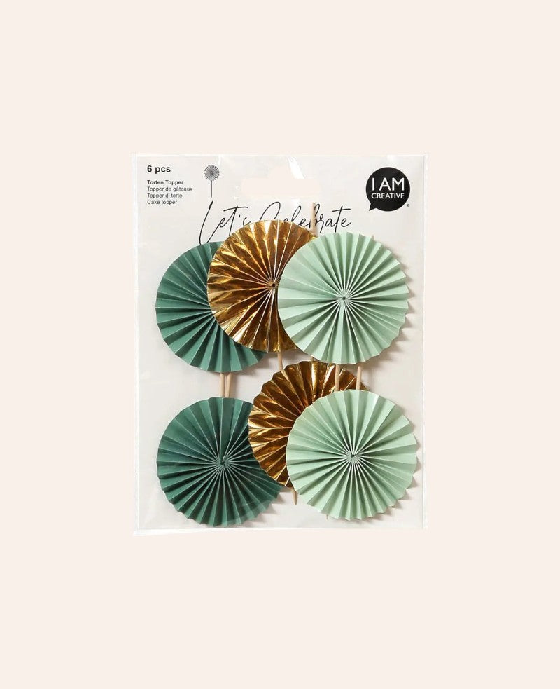 Fächer Picker, Mint / Gold, 6 Stk.