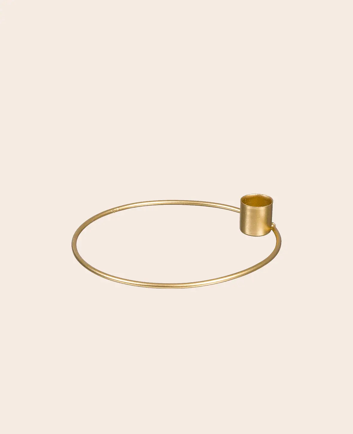 Goldener Metall-Kerzenhalter Ring für Stabkerzen, Ø 15 cm