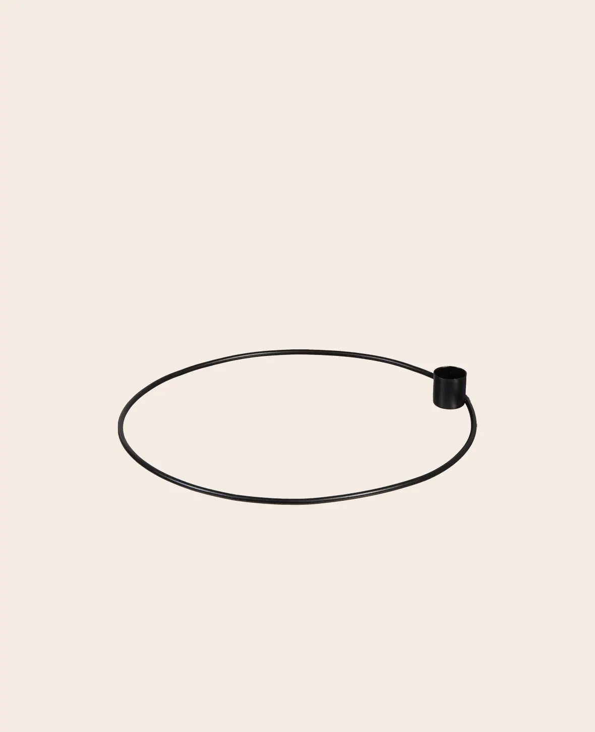 Schwarzer Metall-Kerzenhalter Ring für Stabkerzen, Ø 25 cm