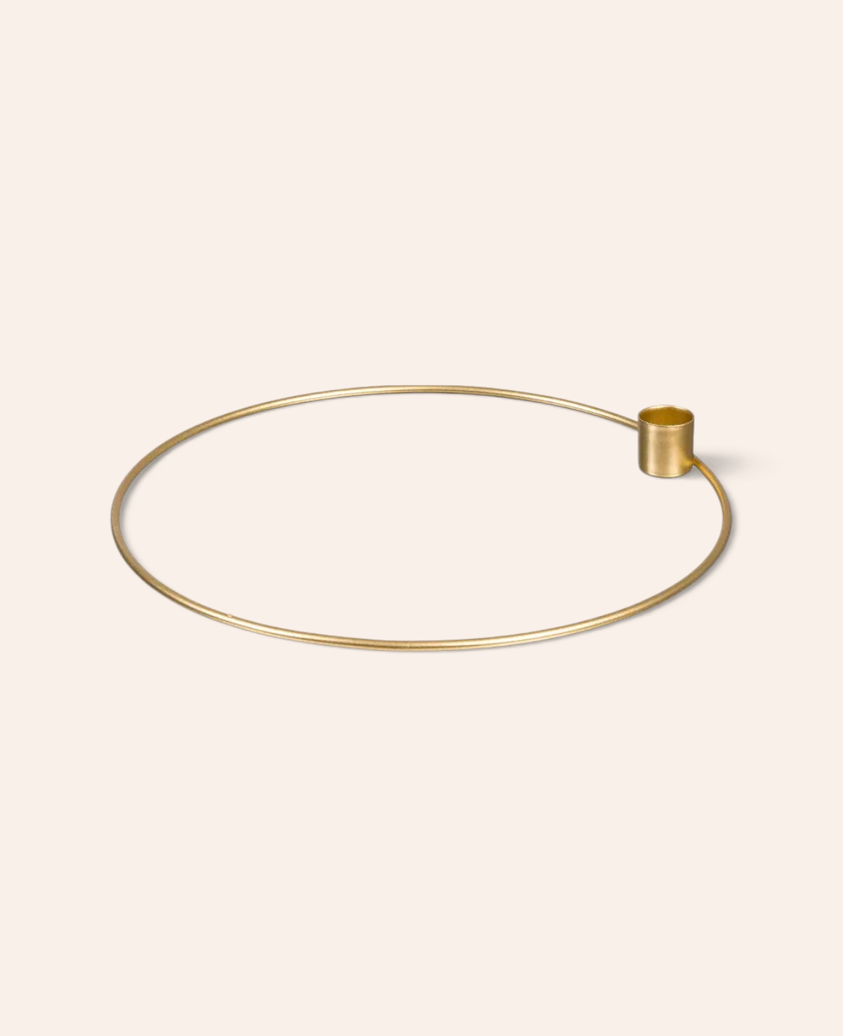 Goldener Metall-Kerzenhalter Ring für Stabkerzen, Ø 25 cm