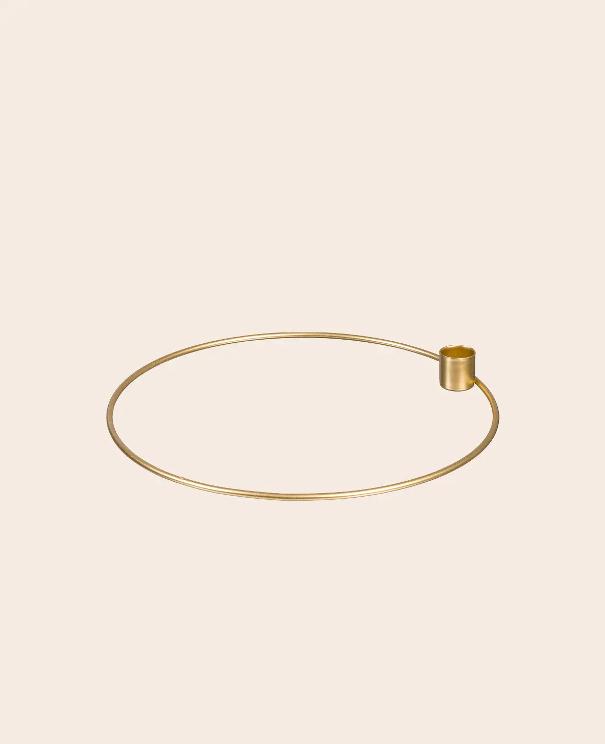 Goldener Metall-Kerzenhalter Ring für Stabkerzen, Ø 25 cm