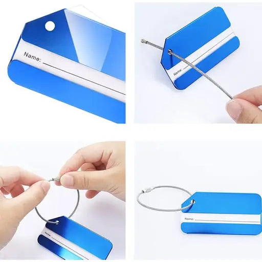 Aluminium Kofferanhänger Luggage Tag mit Adressschild, Bunt, 8 Stk.