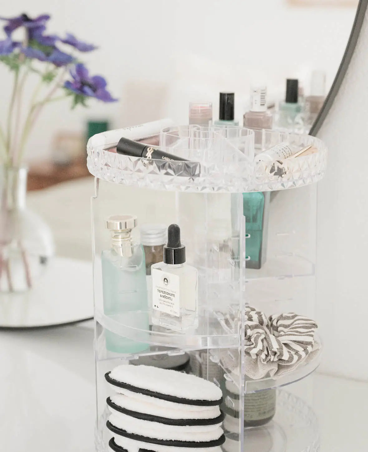 360° Rotierender Acryl Beauty Make Up Organizer, Transparent
