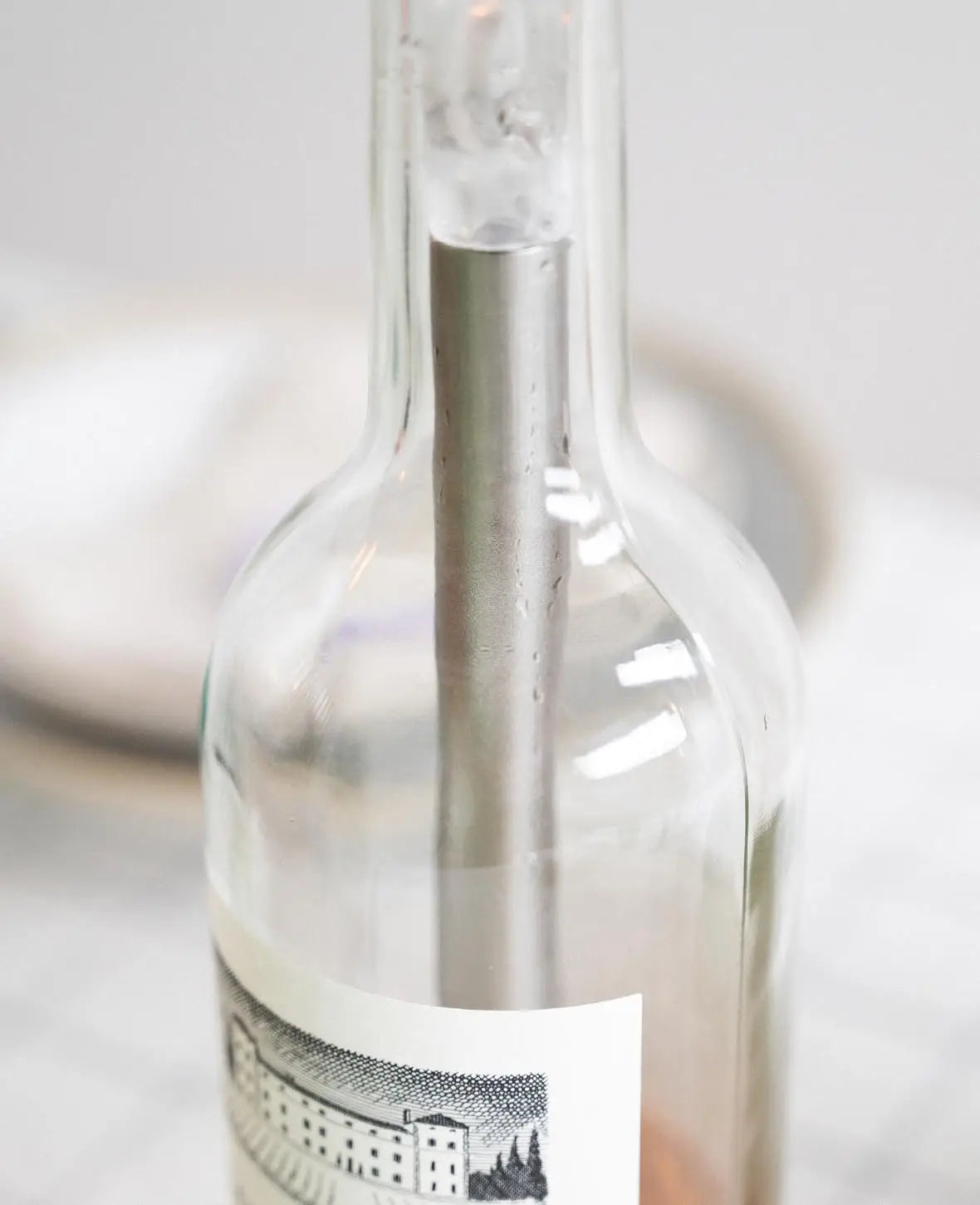 Flaschen Kühler aus Edelstahl mit Wein Dekanter und tropffreiem Ausguss