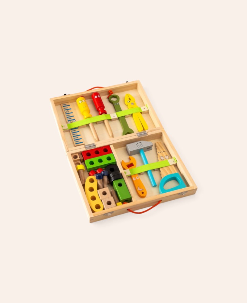 Lernspielzeug Werkzeug Set 36-tlg. – Kinder Handwerker Koffer