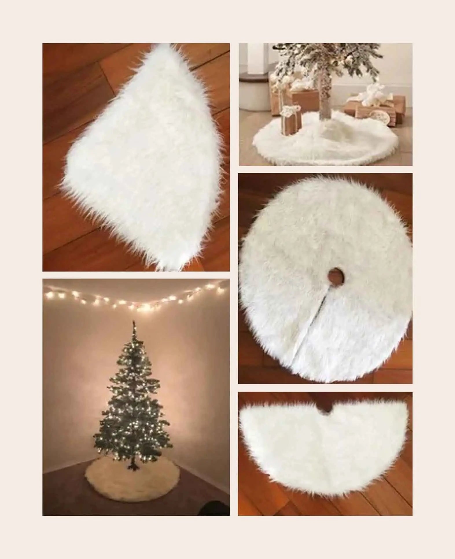Christmas Weihnachtsbaum Decke Tannenbaum Rock Unterlage - Weiss, Ø75cm