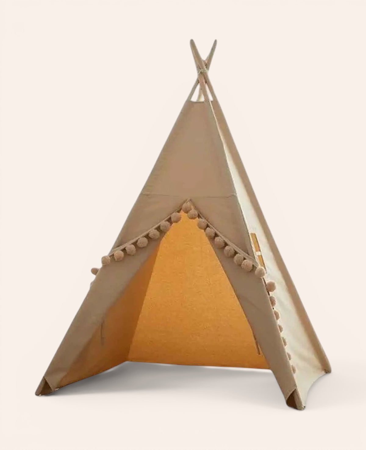 Kinder Spieltipi / Indoor Spielzelt mit Fenster - Beige, 120 x 150cm