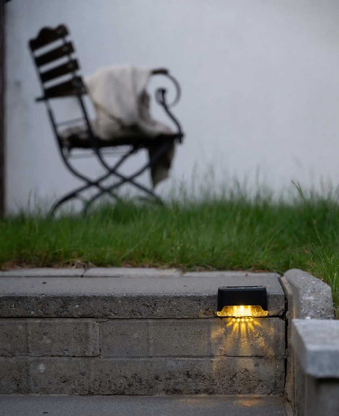 Solar Outdoor Lampe LED Leuchte für Treppen, 4er Set