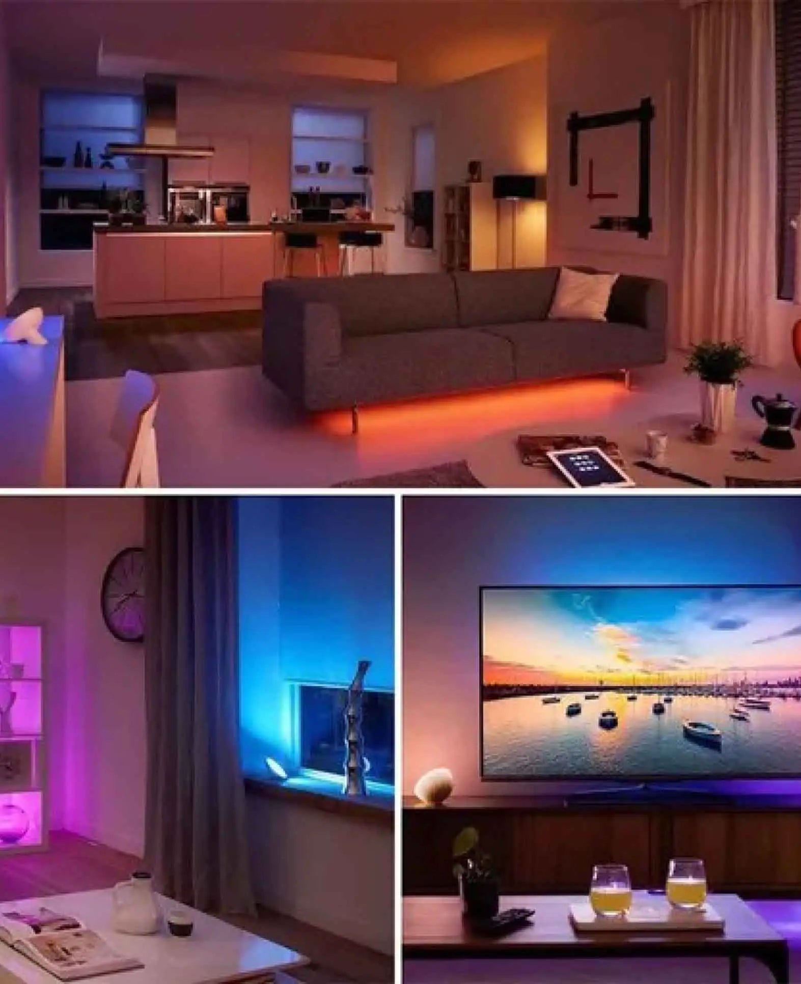 Zuschneidbarer, farbiger LED Licht Streifen / RGB LED Strip, inkl. Fernbedienung, 5 m