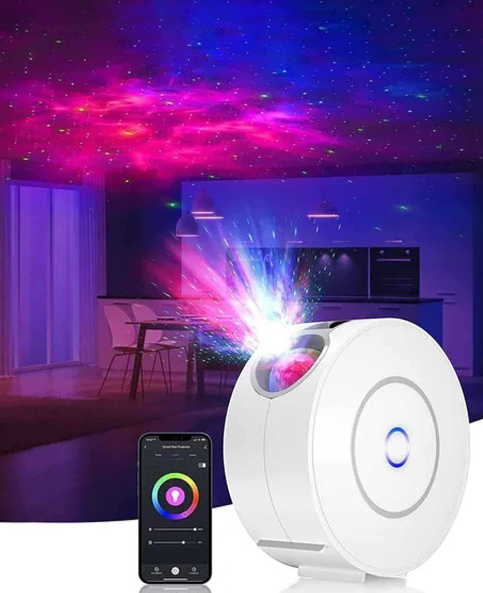 Galaxy LED Projektor, Nachthimmel mit App Steuerung, weiss