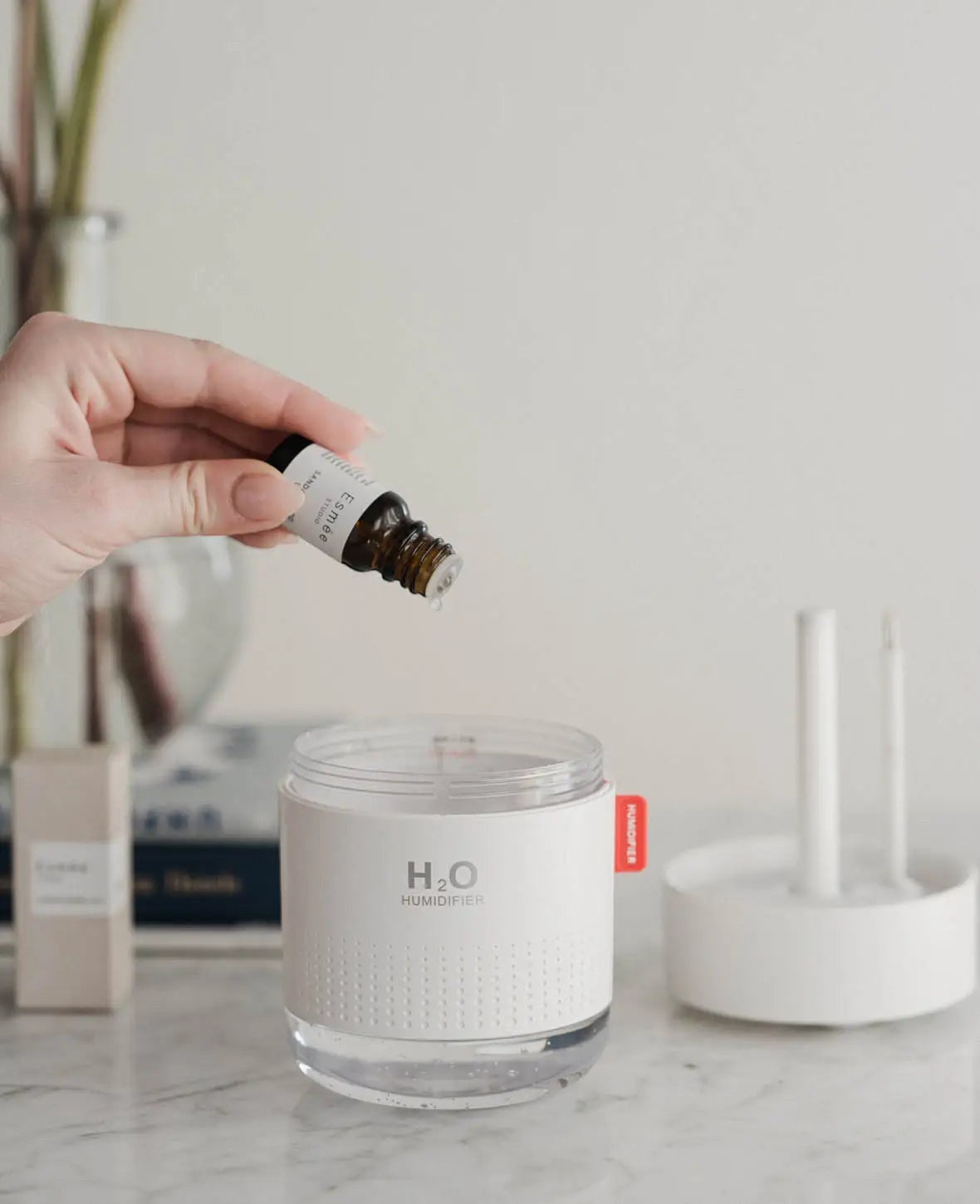 USB Luftbefeuchter Aroma Öl Diffuser mit LED Beleuchtung, Weiss, 500 ml